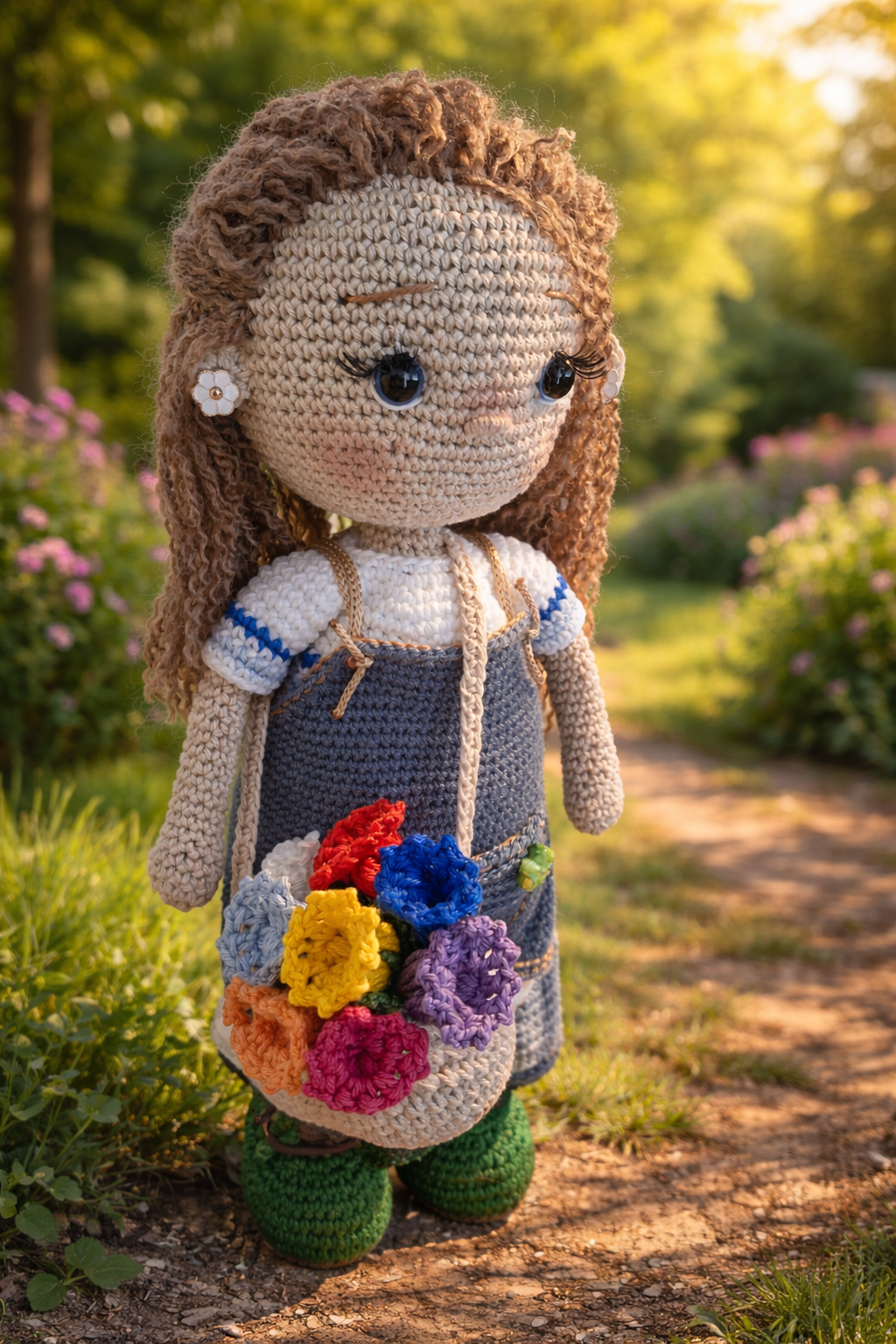 Handgemachte Häkelpuppe Mira von Germana Acri